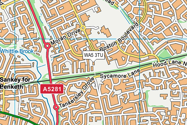 WA5 3TU map - OS VectorMap District (Ordnance Survey) WA5 3TU map - OS VectorMap District (Ordnance Survey)