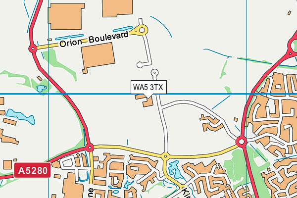 WA5 3TX map - OS VectorMap District (Ordnance Survey) WA5 3TX map - OS VectorMap District (Ordnance Survey)