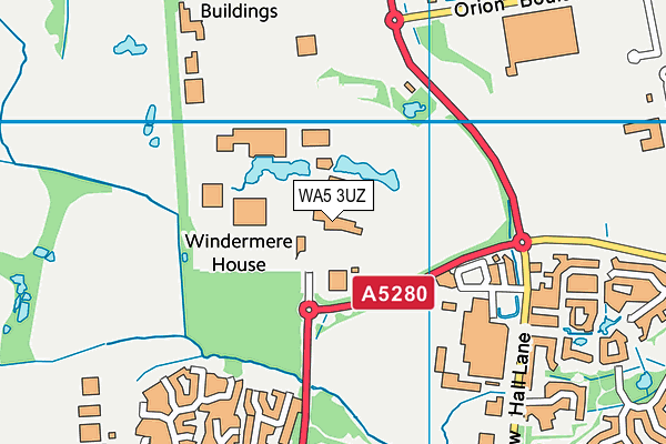 WA5 3UZ map - OS VectorMap District (Ordnance Survey)