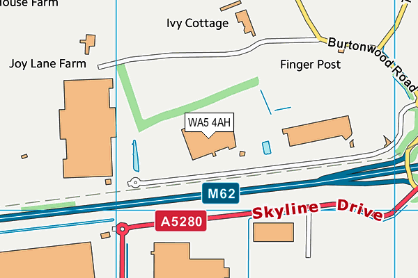 WA5 4AH map - OS VectorMap District (Ordnance Survey)