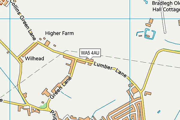 WA5 4AU map - OS VectorMap District (Ordnance Survey) WA5 4AU map - OS VectorMap District (Ordnance Survey)