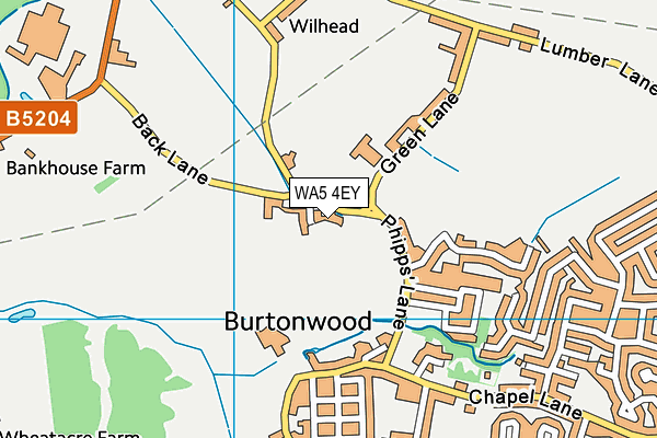 WA5 4EY map - OS VectorMap District (Ordnance Survey) WA5 4EY map - OS VectorMap District (Ordnance Survey)