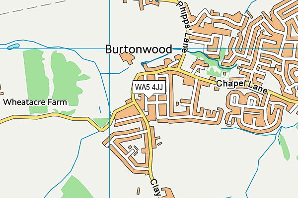WA5 4JJ map - OS VectorMap District (Ordnance Survey)