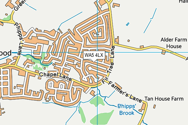 WA5 4LX map - OS VectorMap District (Ordnance Survey) WA5 4LX map - OS VectorMap District (Ordnance Survey)