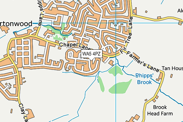 WA5 4PZ map - OS VectorMap District (Ordnance Survey) WA5 4PZ map - OS VectorMap District (Ordnance Survey)