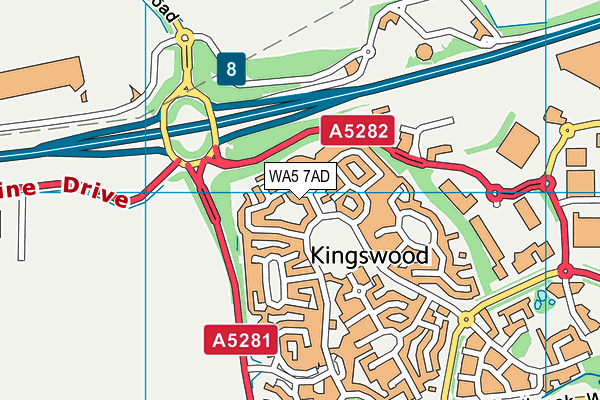 WA5 7AD map - OS VectorMap District (Ordnance Survey) WA5 7AD map - OS VectorMap District (Ordnance Survey)