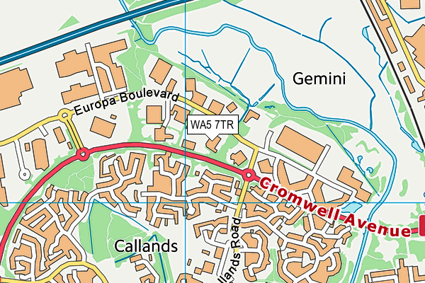 WA5 7TR map - OS VectorMap District (Ordnance Survey) WA5 7TR map - OS VectorMap District (Ordnance Survey)