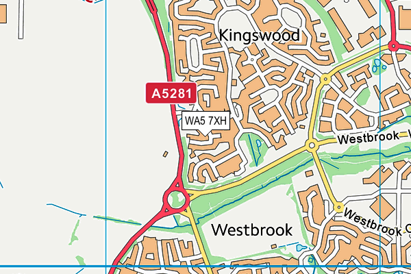 WA5 7XH map - OS VectorMap District (Ordnance Survey)
