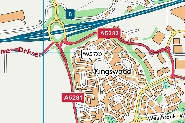 WA5 7XQ map - OS VectorMap District (Ordnance Survey) WA5 7XQ map - OS VectorMap District (Ordnance Survey)