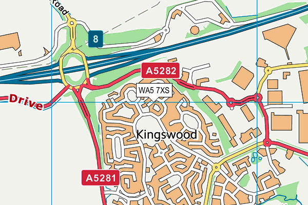 WA5 7XS map - OS VectorMap District (Ordnance Survey) WA5 7XS map - OS VectorMap District (Ordnance Survey)
