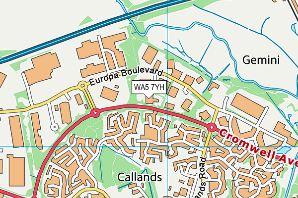WA5 7YH map - OS VectorMap District (Ordnance Survey) WA5 7YH map - OS VectorMap District (Ordnance Survey)