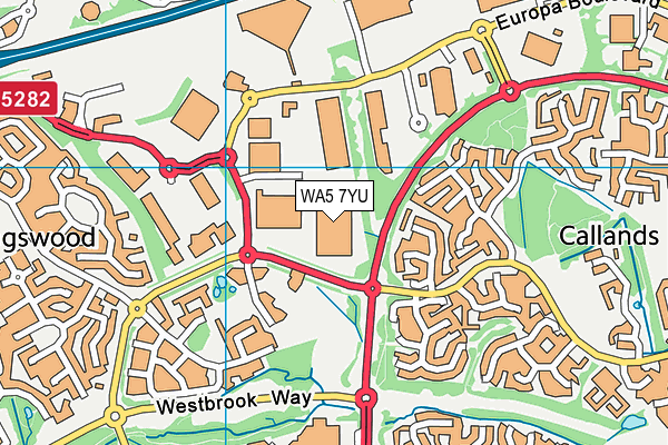 WA5 7YU map - OS VectorMap District (Ordnance Survey) WA5 7YU map - OS VectorMap District (Ordnance Survey)