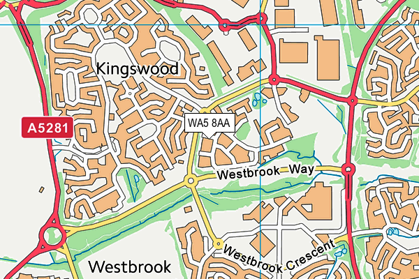 WA5 8AA map - OS VectorMap District (Ordnance Survey)
