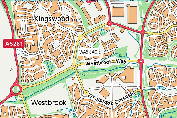 WA5 8AQ map - OS VectorMap District (Ordnance Survey) WA5 8AQ map - OS VectorMap District (Ordnance Survey)