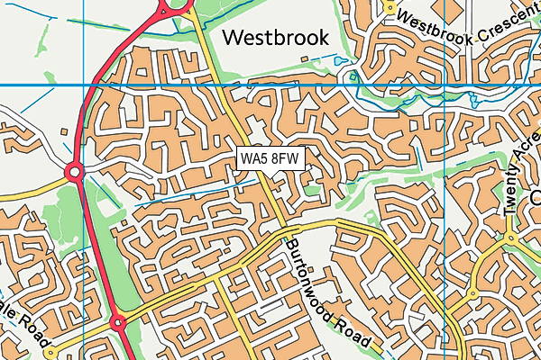 WA5 8FW map - OS VectorMap District (Ordnance Survey)