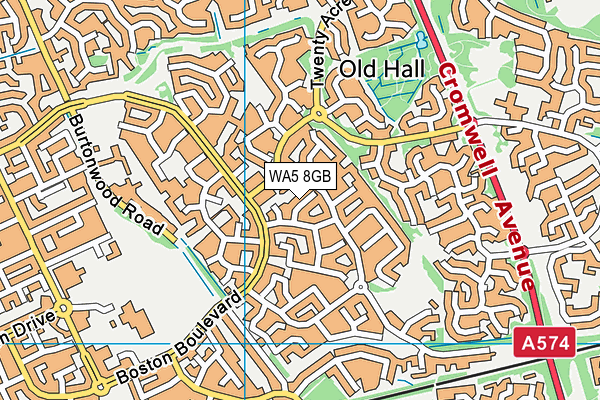 WA5 8GB map - OS VectorMap District (Ordnance Survey)