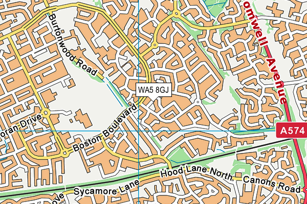 WA5 8GJ map - OS VectorMap District (Ordnance Survey) WA5 8GJ map - OS VectorMap District (Ordnance Survey)