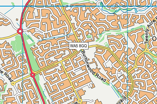 WA5 8GQ map - OS VectorMap District (Ordnance Survey)