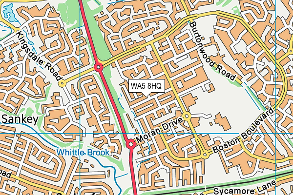 WA5 8HQ map - OS VectorMap District (Ordnance Survey)