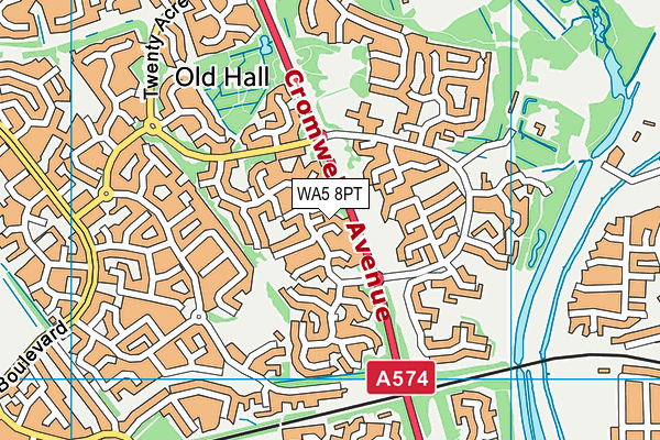 WA5 8PT map - OS VectorMap District (Ordnance Survey) WA5 8PT map - OS VectorMap District (Ordnance Survey)