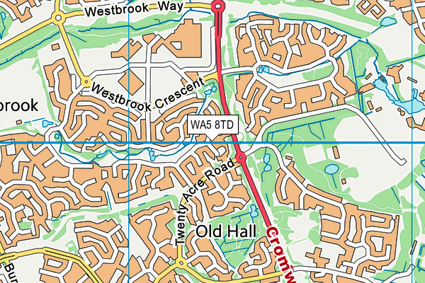 WA5 8TD map - OS VectorMap District (Ordnance Survey) WA5 8TD map - OS VectorMap District (Ordnance Survey)