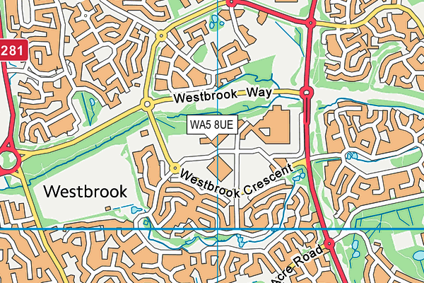 WA5 8UE map - OS VectorMap District (Ordnance Survey) WA5 8UE map - OS VectorMap District (Ordnance Survey)