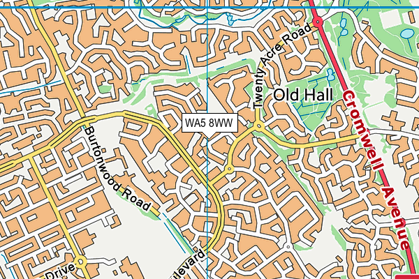 WA5 8WW map - OS VectorMap District (Ordnance Survey) WA5 8WW map - OS VectorMap District (Ordnance Survey)