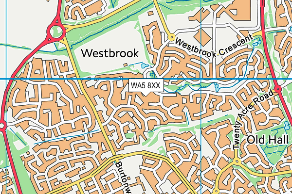 WA5 8XX map - OS VectorMap District (Ordnance Survey)