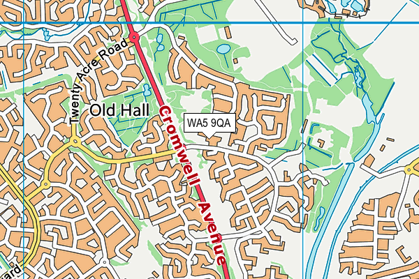 WA5 9QA map - OS VectorMap District (Ordnance Survey)