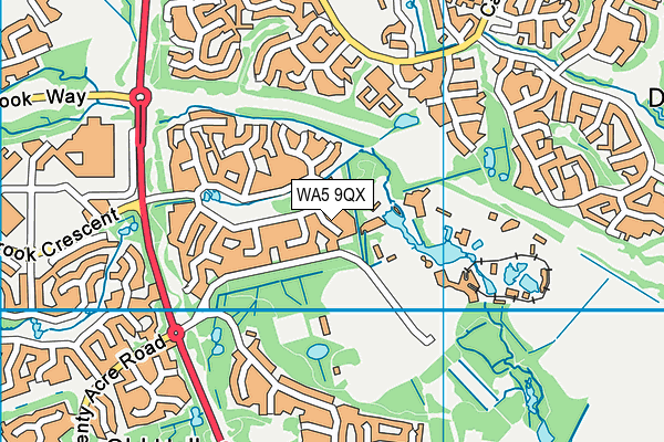 WA5 9QX map - OS VectorMap District (Ordnance Survey) WA5 9QX map - OS VectorMap District (Ordnance Survey)