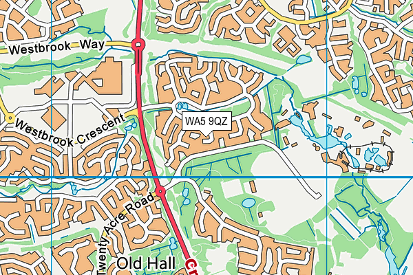 WA5 9QZ map - OS VectorMap District (Ordnance Survey) WA5 9QZ map - OS VectorMap District (Ordnance Survey)