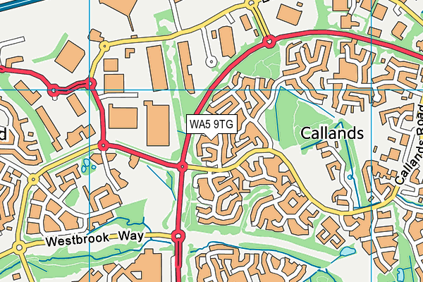WA5 9TG map - OS VectorMap District (Ordnance Survey) WA5 9TG map - OS VectorMap District (Ordnance Survey)