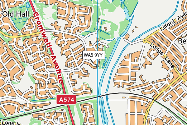 WA5 9YY map - OS VectorMap District (Ordnance Survey) WA5 9YY map - OS VectorMap District (Ordnance Survey)