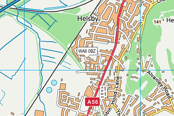 WA6 0BZ map - OS VectorMap District (Ordnance Survey)