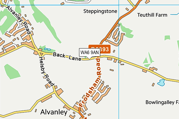 WA6 9AN map - OS VectorMap District (Ordnance Survey) WA6 9AN map - OS VectorMap District (Ordnance Survey)