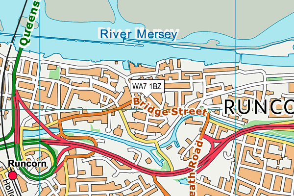 WA7 1BZ map - OS VectorMap District (Ordnance Survey)