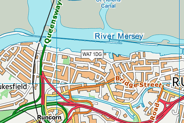 WA7 1DG map - OS VectorMap District (Ordnance Survey)