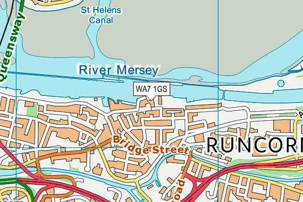 WA7 1GS map - OS VectorMap District (Ordnance Survey)