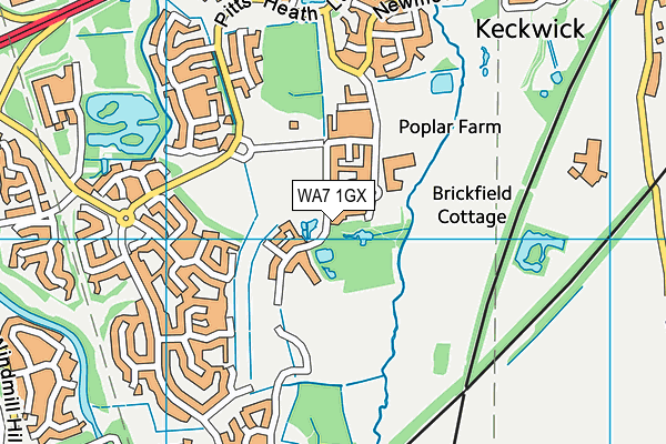 WA7 1GX map - OS VectorMap District (Ordnance Survey) WA7 1GX map - OS VectorMap District (Ordnance Survey)