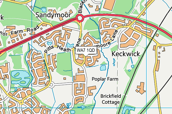 WA7 1QD map - OS VectorMap District (Ordnance Survey) WA7 1QD map - OS VectorMap District (Ordnance Survey)