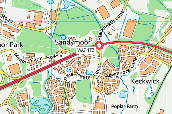 WA7 1TZ map - OS VectorMap District (Ordnance Survey) WA7 1TZ map - OS VectorMap District (Ordnance Survey)