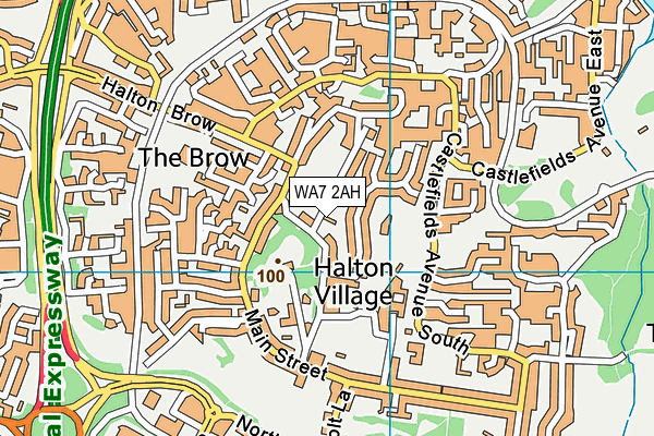 WA7 2AH map - OS VectorMap District (Ordnance Survey)