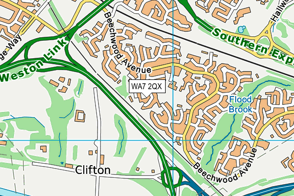 WA7 2QX map - OS VectorMap District (Ordnance Survey)