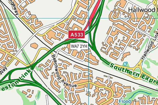 WA7 2YH map - OS VectorMap District (Ordnance Survey) WA7 2YH map - OS VectorMap District (Ordnance Survey)