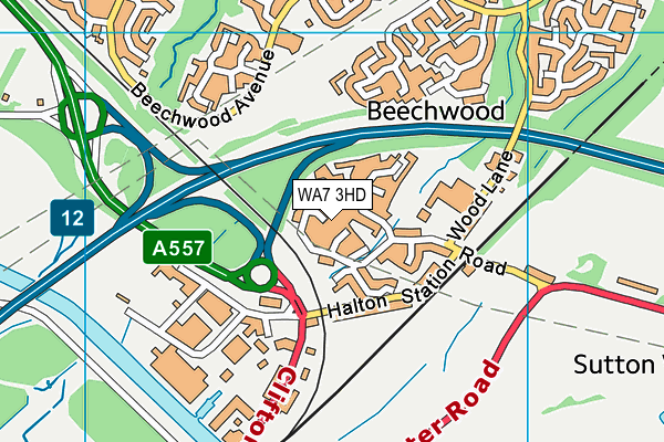 WA7 3HD map - OS VectorMap District (Ordnance Survey) WA7 3HD map - OS VectorMap District (Ordnance Survey)
