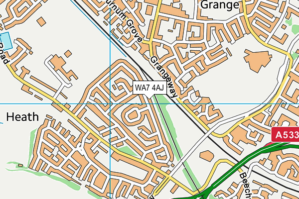 WA7 4AJ map - OS VectorMap District (Ordnance Survey) WA7 4AJ map - OS VectorMap District (Ordnance Survey)