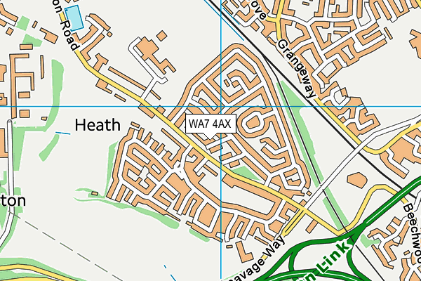 WA7 4AX map - OS VectorMap District (Ordnance Survey) WA7 4AX map - OS VectorMap District (Ordnance Survey)
