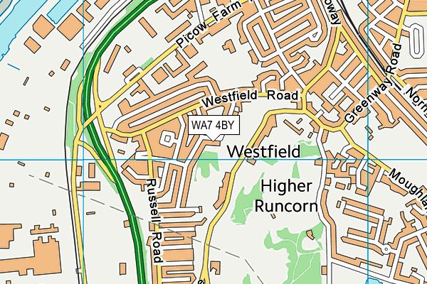 WA7 4BY map - OS VectorMap District (Ordnance Survey)