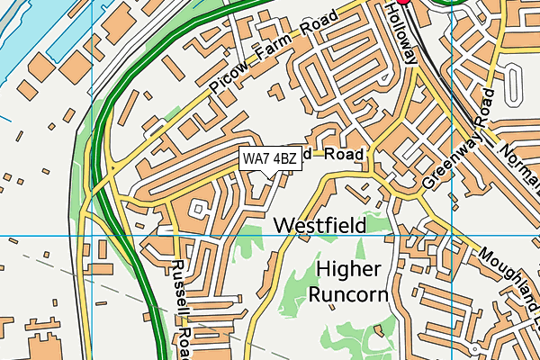 WA7 4BZ map - OS VectorMap District (Ordnance Survey) WA7 4BZ map - OS VectorMap District (Ordnance Survey)