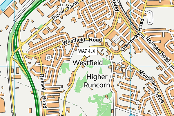 WA7 4JX map - OS VectorMap District (Ordnance Survey) WA7 4JX map - OS VectorMap District (Ordnance Survey)